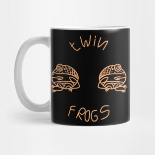 twin frogs line art Mug